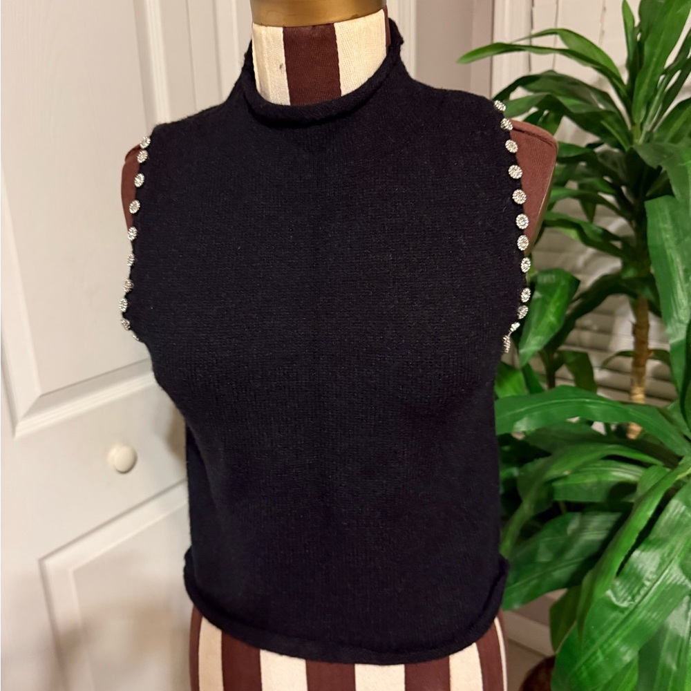 Les Soeurs Womens Small Embellished Sleeveles Sweater Boho Whimsigoth Size S